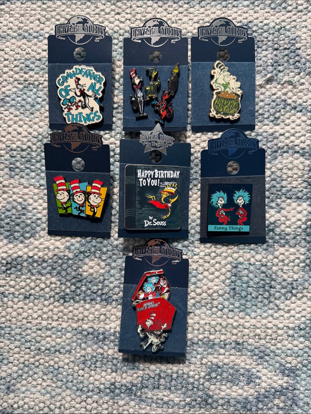 Universal Studios Dr. Seuss Enamel Trading Pin Set/Lot of 7